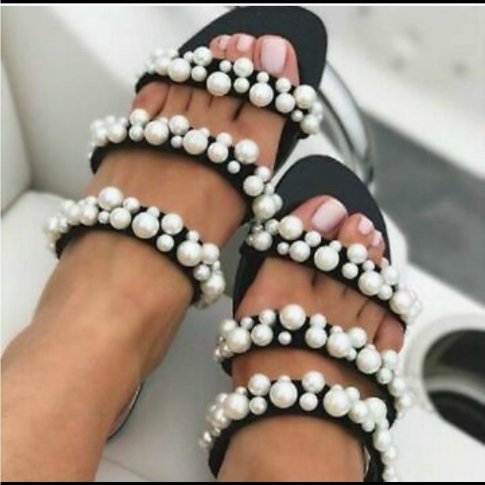 Zara Black and White Polka Dot Sandals
